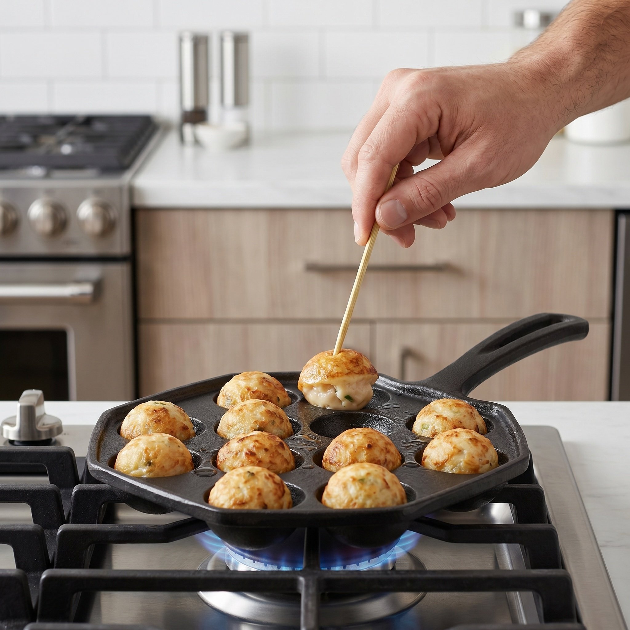 12 Molds Takoyaki Pan Cast Iro - Takoyaki Grill Plate recension och pris
